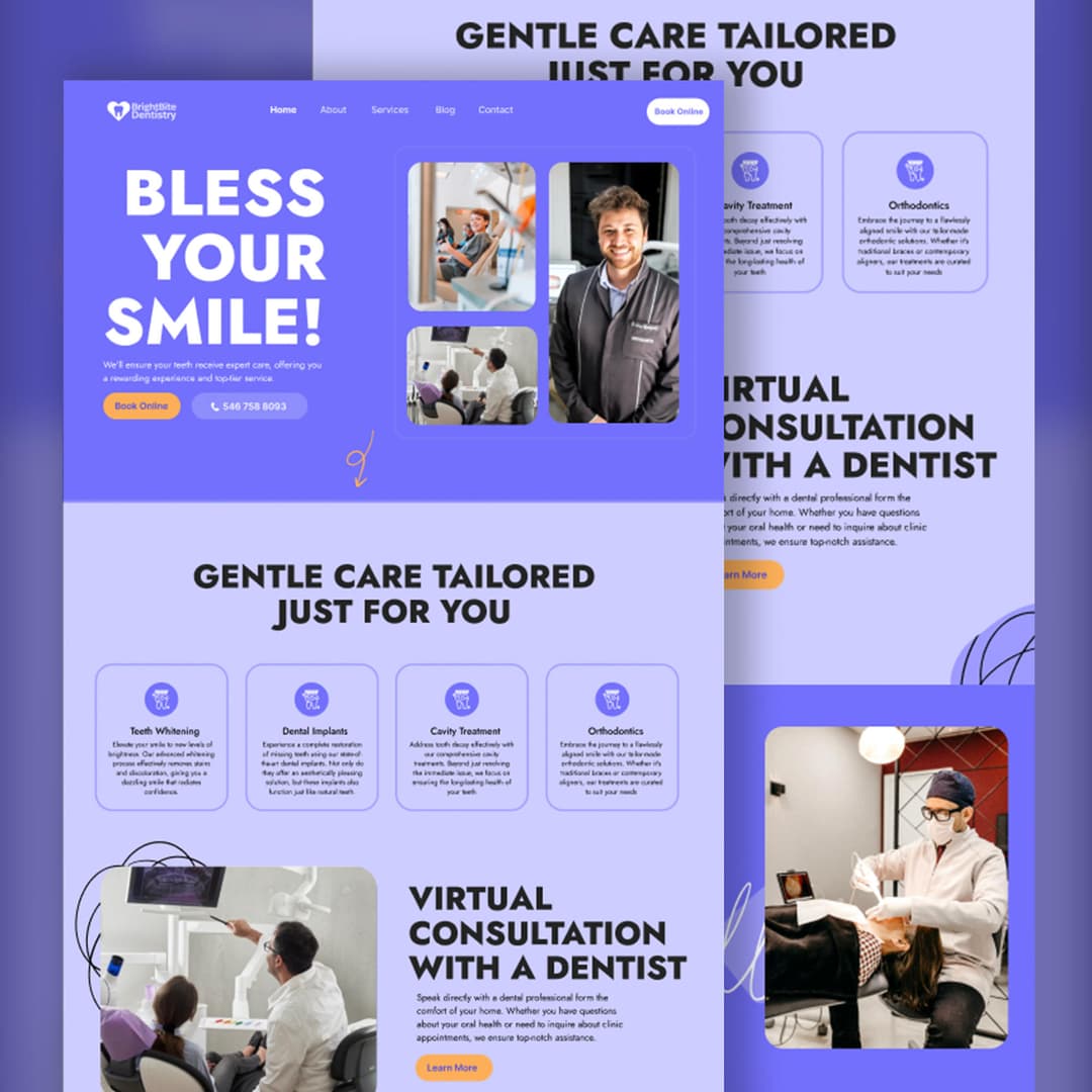 dental website mockup