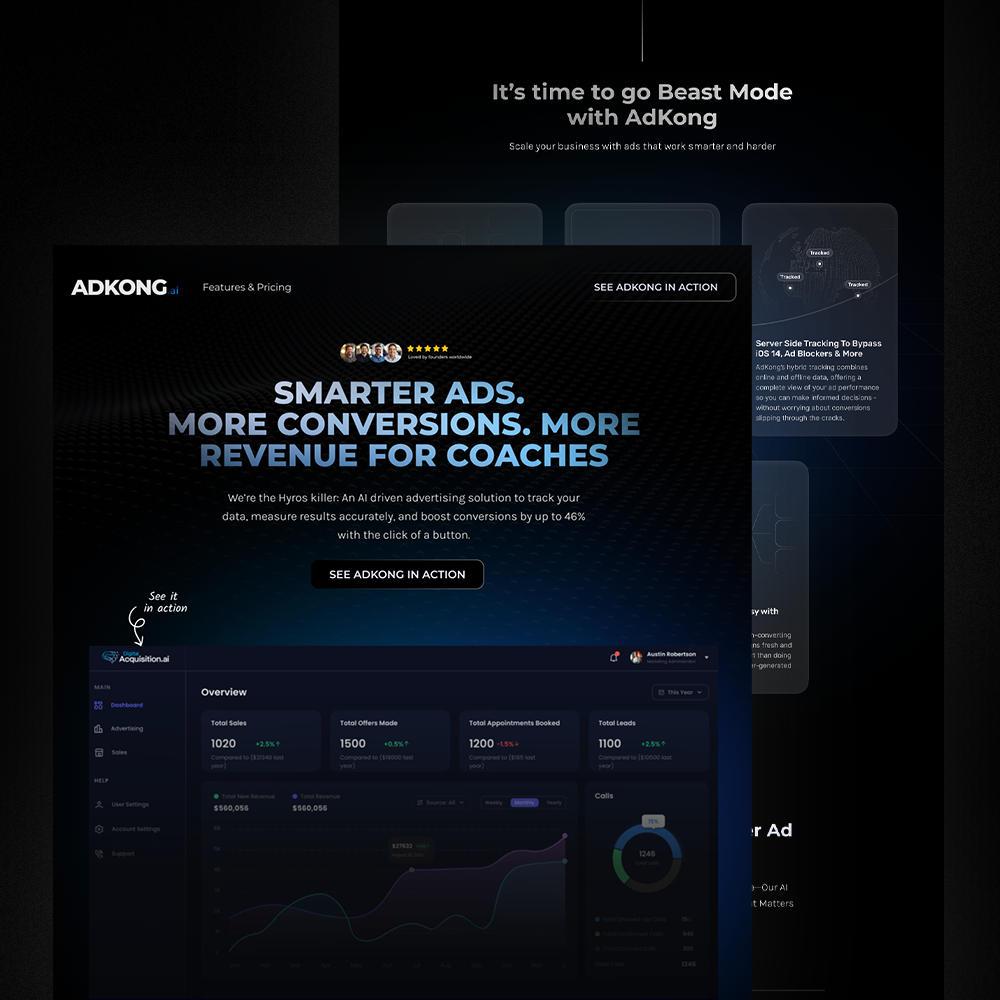 ad kong website mockup