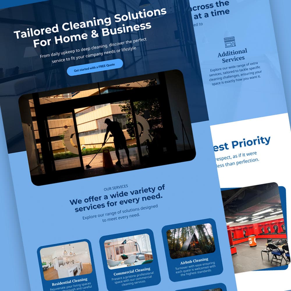 cleaning carolina website mockup